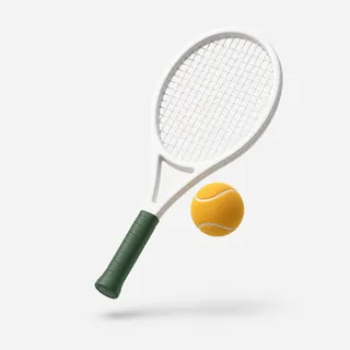 Tennis racket and ball